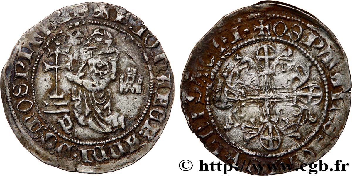 RHODES - GRANDS MAÎTRES DE L&nbsp;ORDRE DE L&nbsp;HOSPITAL ET DE SAINT-JEAN DE JÉRUSALEM - JUAN FERANDEZ DE HEREDIA Gros ou gigliato n.d. Rhodes TTB 