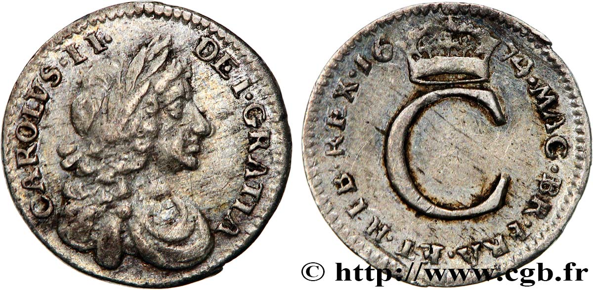 ANGLETERRE - ROYAUME D ANGLETERRE - CHARLES II 1 Penny 1674  TTB 