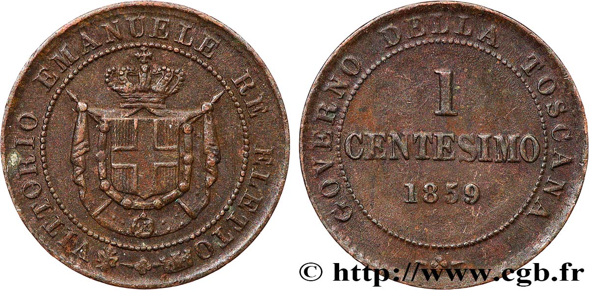 ITALY - TUSCANY 1 Centesimo 1859 Birmingham AU 