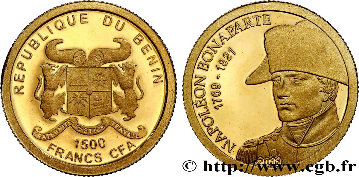 BENIN 1500 Francs CFA Proof Bonaparte 2011  ST 