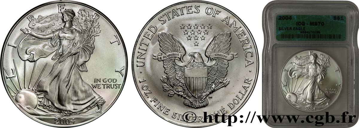UNITED STATES OF AMERICA 1 Dollar type Liberty Silver Eagle 2004  MS70 autre