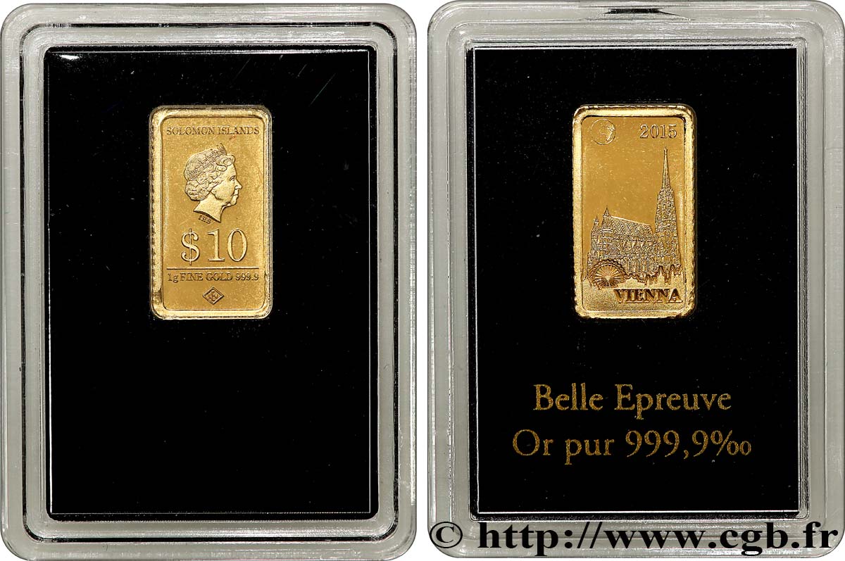 ÎLES SALOMON 10 Dollars Proof Cathédrale Saint-Etienne 2015  SPL 