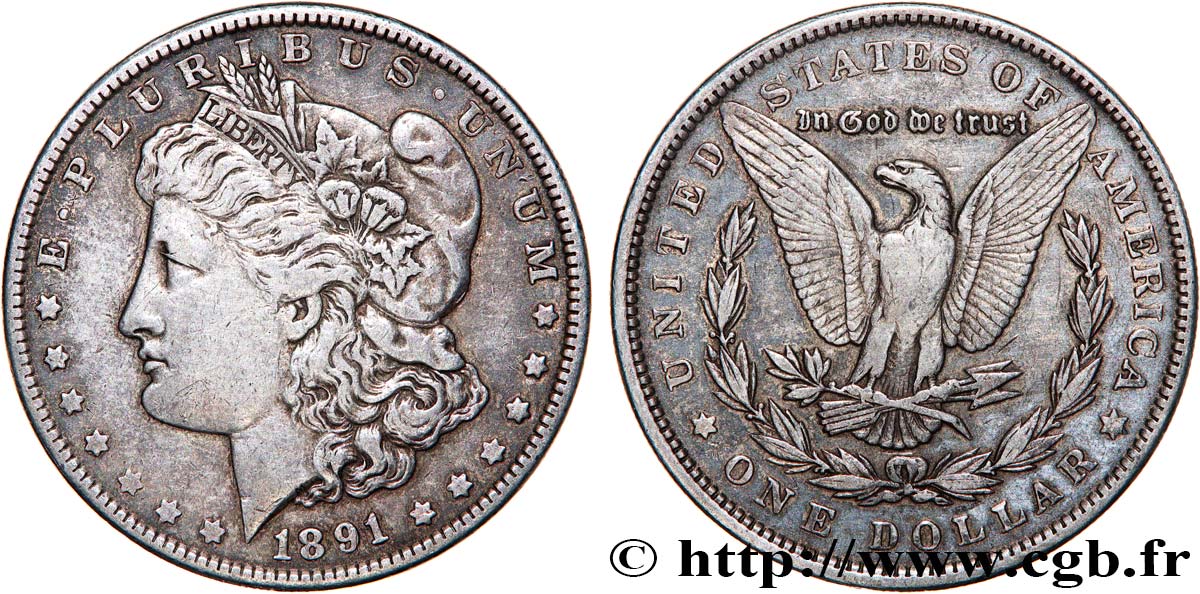 ÉTATS-UNIS D AMÉRIQUE 1 Dollar Morgan 1891 Philadelphie TTB 