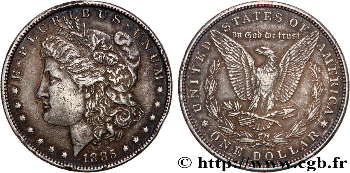 ÉTATS-UNIS D AMÉRIQUE 1 Dollar Morgan 1885 Philadelphie TTB 
