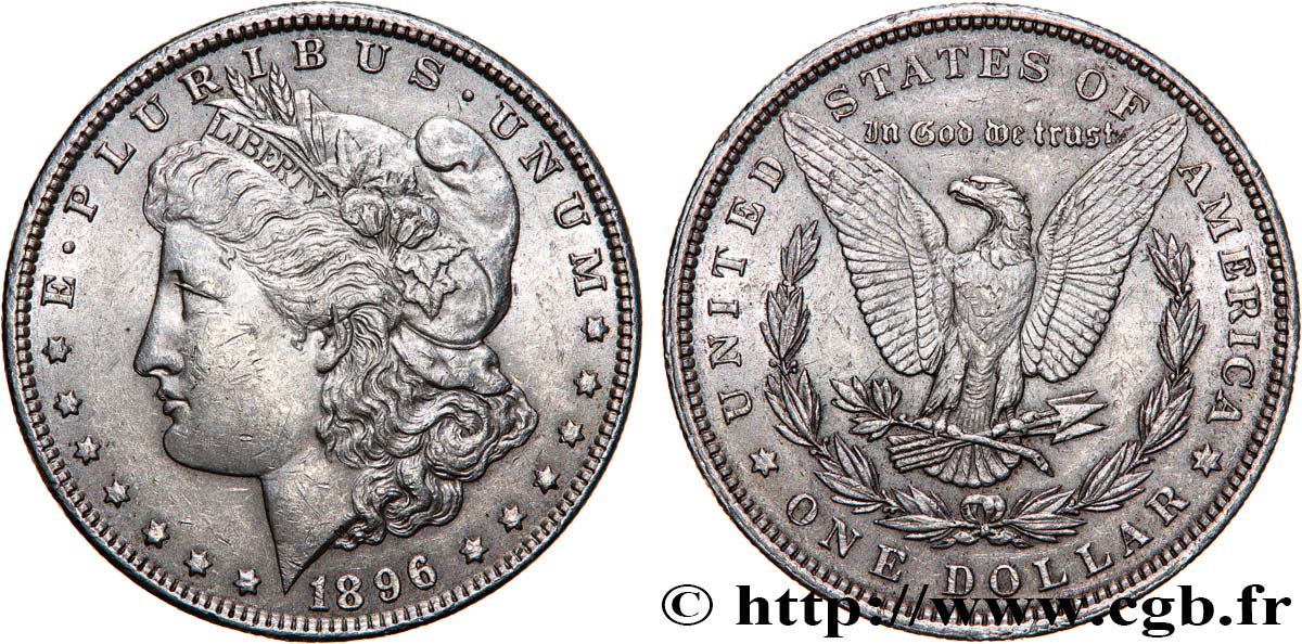 ÉTATS-UNIS D AMÉRIQUE 1 Dollar Morgan 1896 Philadelphie TTB+ 