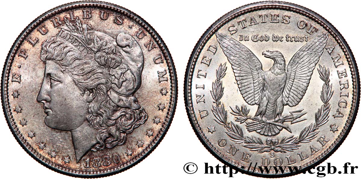 ÉTATS-UNIS D AMÉRIQUE 1 Dollar Morgan 1880 San Francisco - S MS 