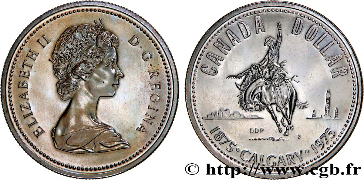 KANADA 1 Dollar centenaire de Calgary 1975  fST 
