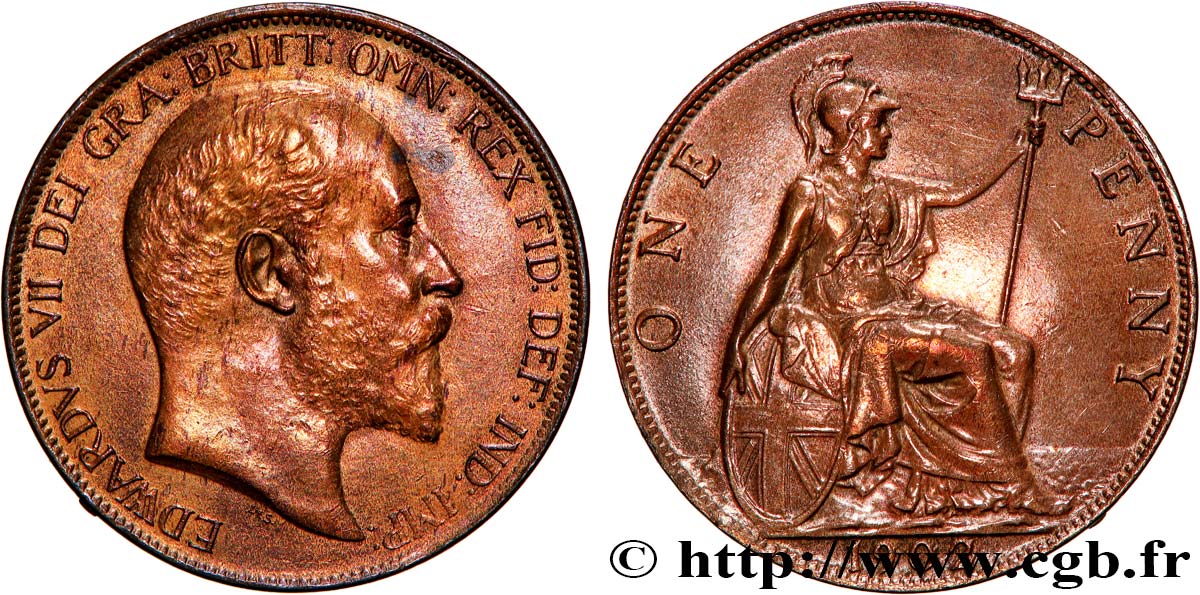 UNITED KINGDOM 1 Penny Edouard VII 1902  AU 