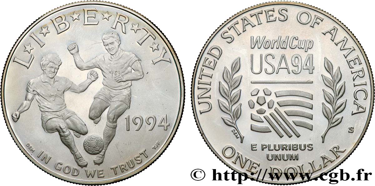 ÉTATS-UNIS D AMÉRIQUE 1 Dollar Coupe du Monde de Football USA 94 1994 Denver SPL 