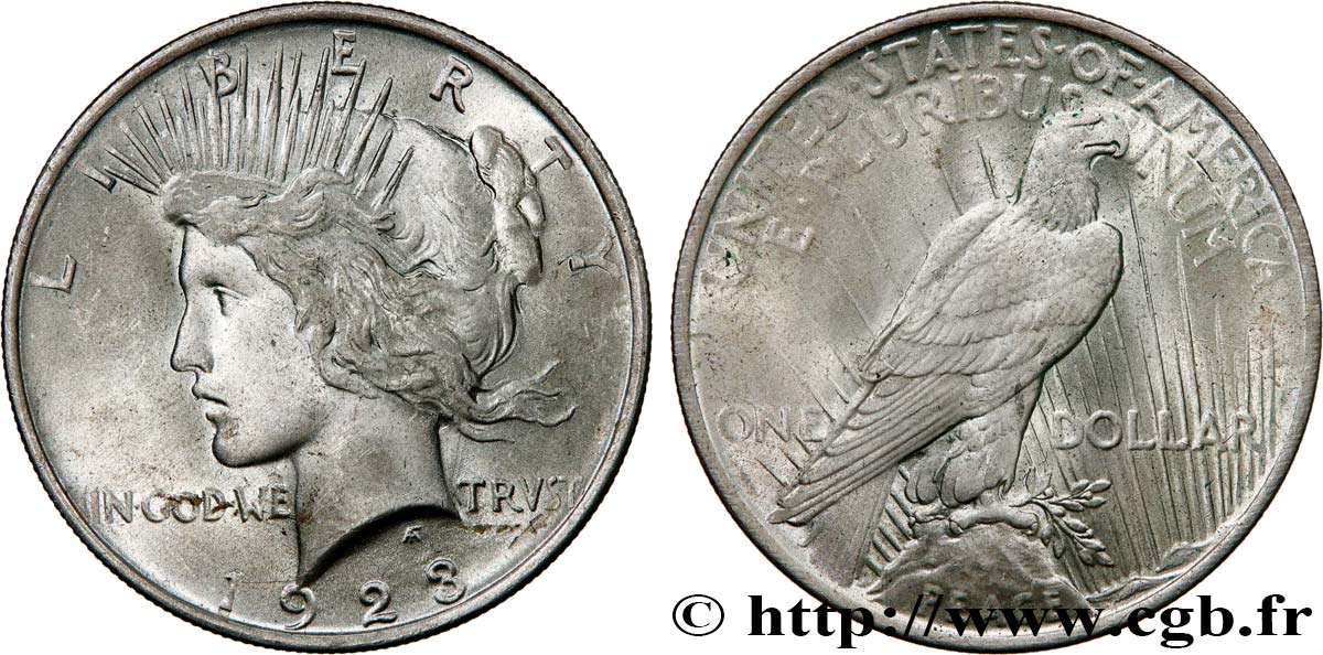 STATI UNITI D AMERICA 1 Dollar Peace 1923 Philadelphie q.SPL 