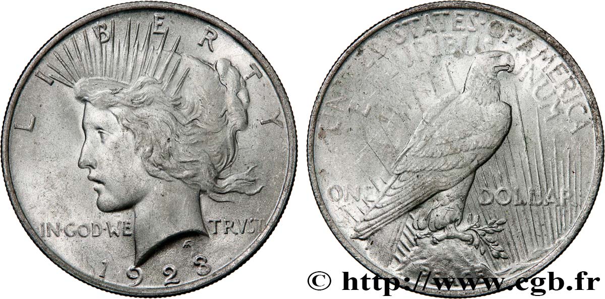 ESTADOS UNIDOS DE AMÉRICA 1 Dollar Peace 1923 Philadelphie MBC+ 