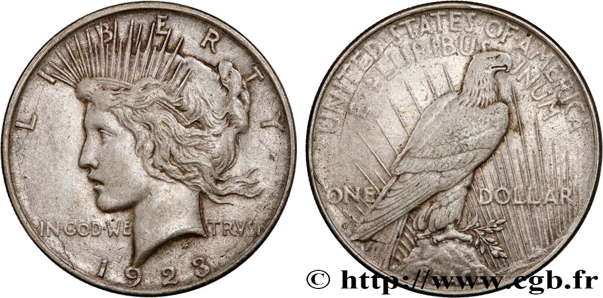 STATI UNITI D AMERICA 1 Dollar type Peace 1923 Denver BB 