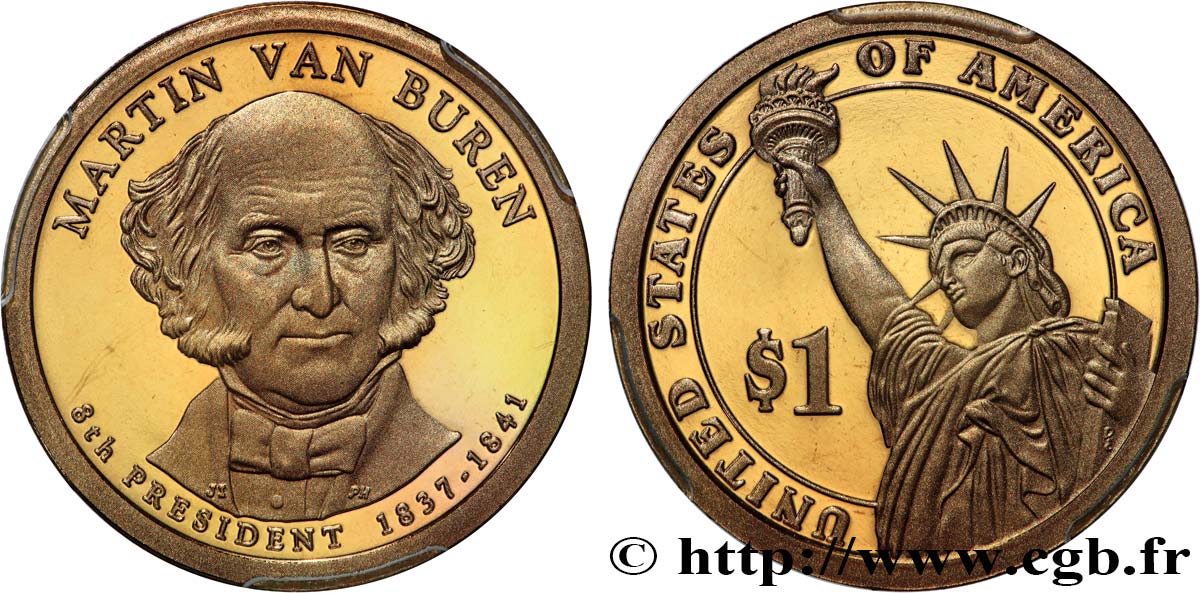 VEREINIGTE STAATEN VON AMERIKA 1 Dollar Martin Van Buren - Proof 2008 San Francisco ST69 PCGS