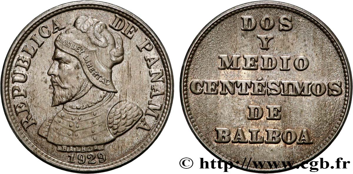 PANAMA 2,5 Centesimos 1929  AU 