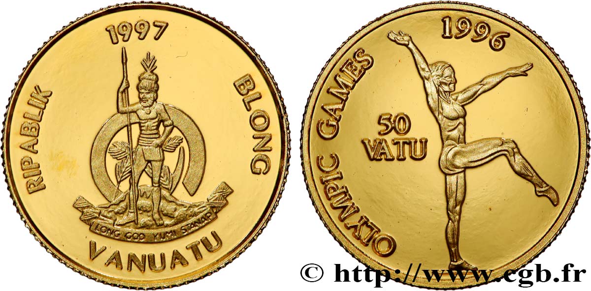 VANUATU 50 Vatu Proof Jeux Olympiques de 1996 1997  FDC 