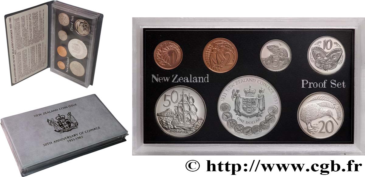 NOUVELLE-ZÉLANDE Série Proof 7 monnaies 1983  FDC 