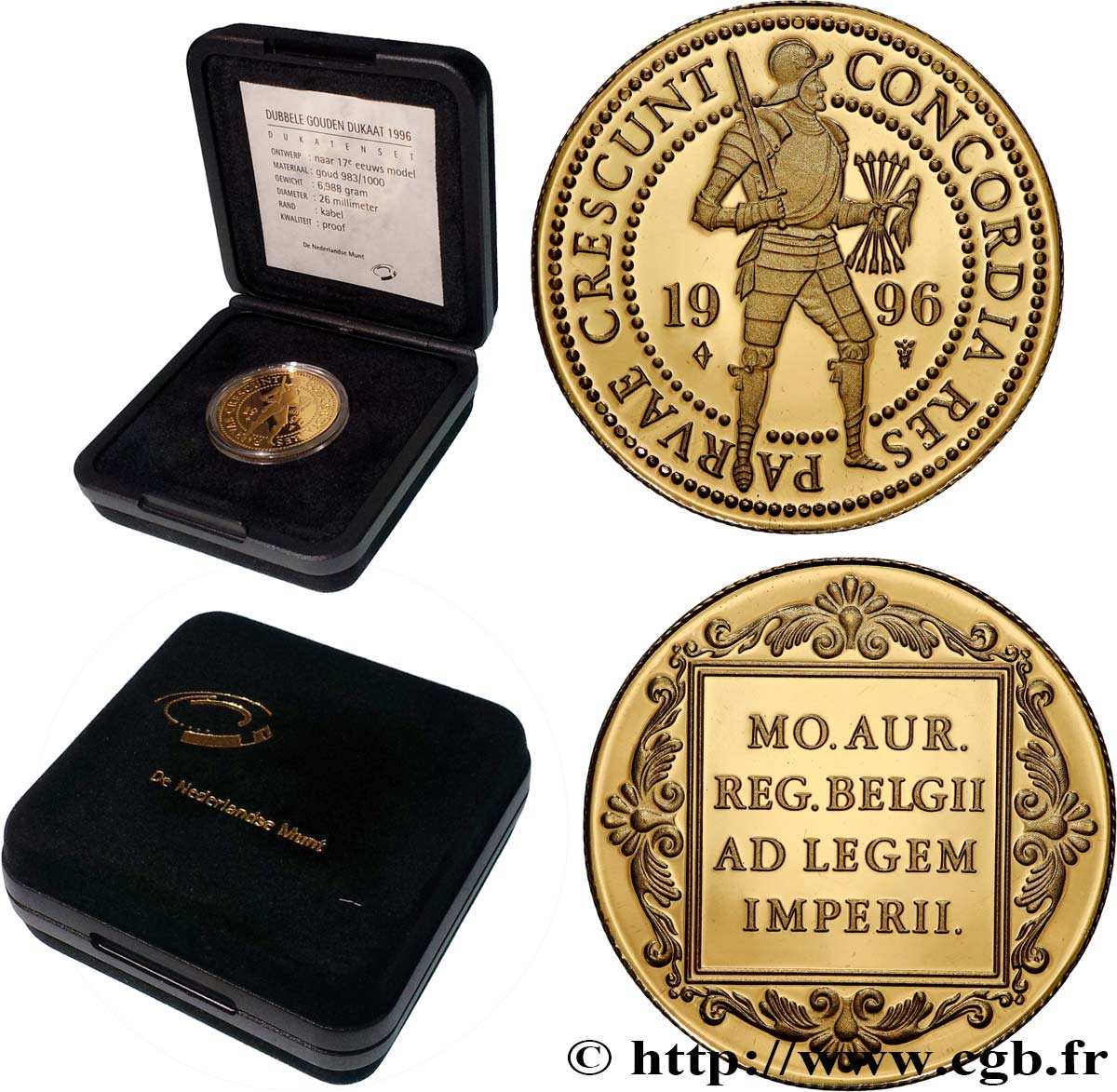 NETHERLANDS Double ducat d or Proof 1996 Utrecht MS 