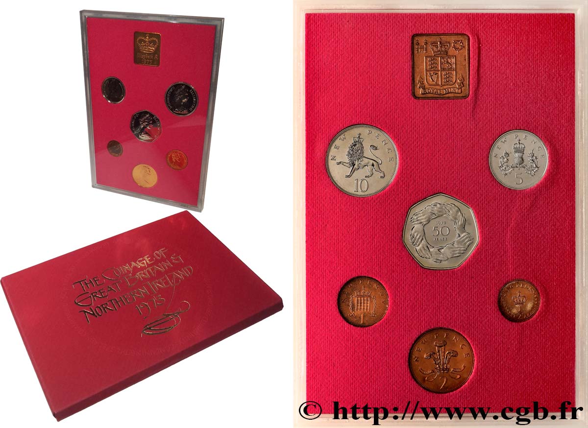UNITED KINGDOM Série FDC 6 monnaies + 1 jeton 1973  MS 