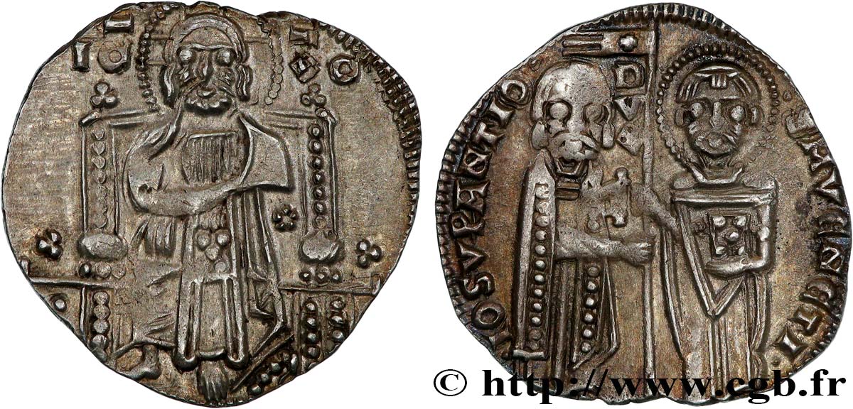 ITALIE - VENISE - JEAN SORANZO (51e doge) Grosso ou Matapan c. 1312-1328 Venise MBC+ 