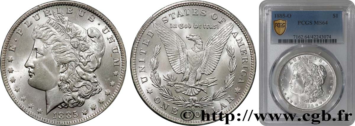 VEREINIGTE STAATEN VON AMERIKA 1 Dollar Morgan 1885 Nouvelle-Orléans fST64 PCGS