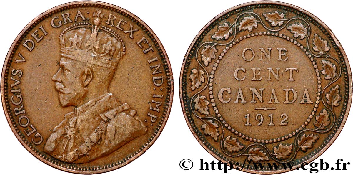 CANADA 1 Cent Edouard VII 1912  TTB 