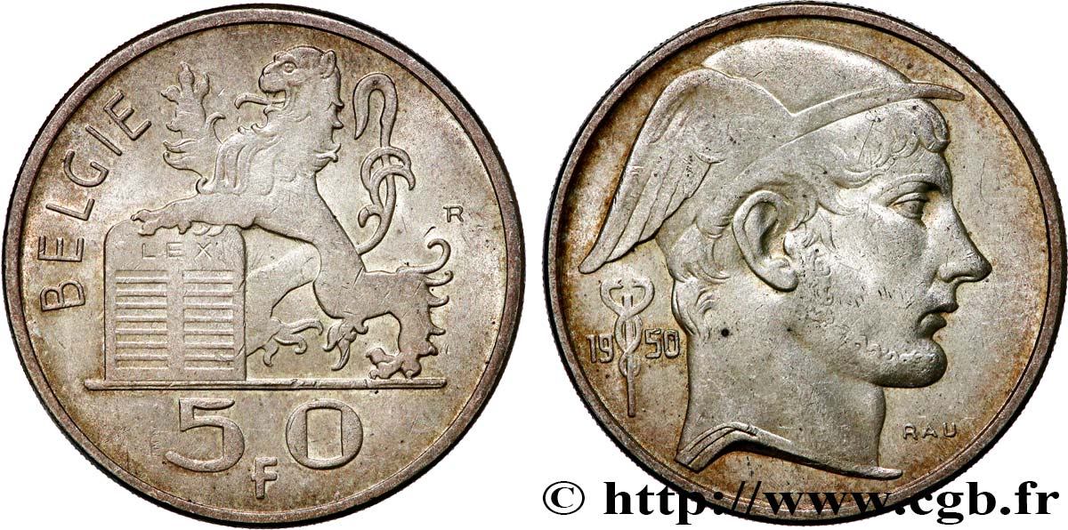 BELGIQUE 50 Francs légende flamande 1950  TTB+ 