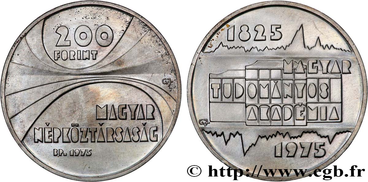 HONGRIE 200 Forint 150ème anniversaire de l Académie des Sciences hongroise 1975 Budapest SPL 