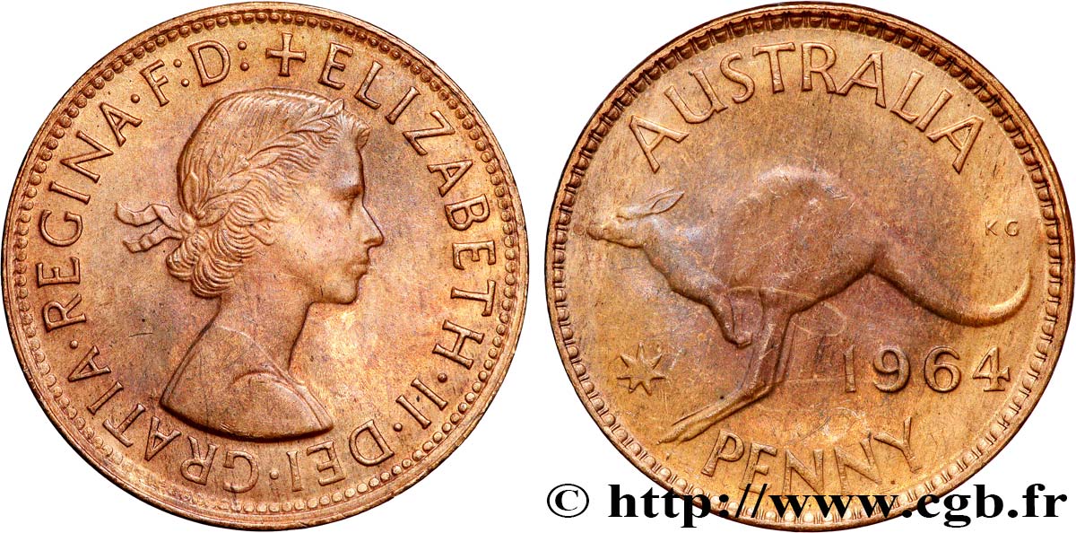 AUSTRALIA 1 Penny Elisabeth II 1964 Perth q.SPL 