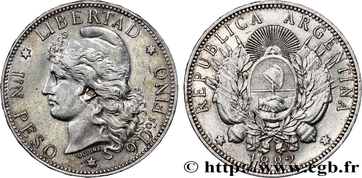 ARGENTINA Peso  1882  AU 