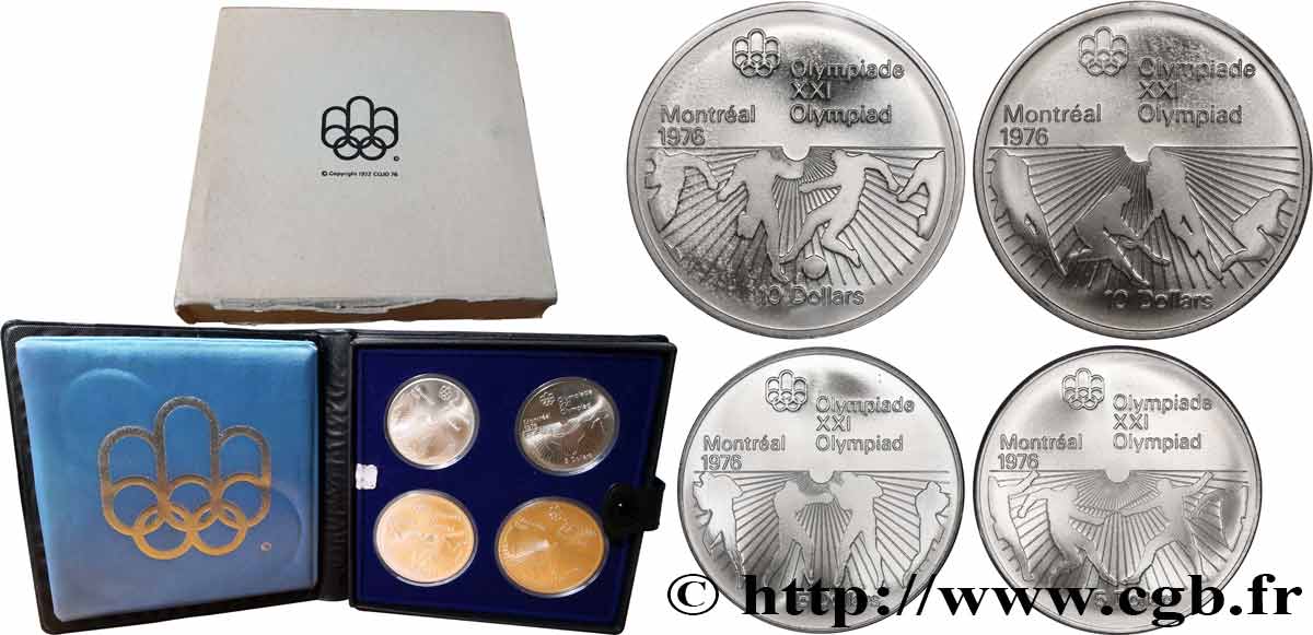 CANADA Coffret 4 Monnaies Jeux Olympiques Montréal 1976 série VI 1976  FDC 