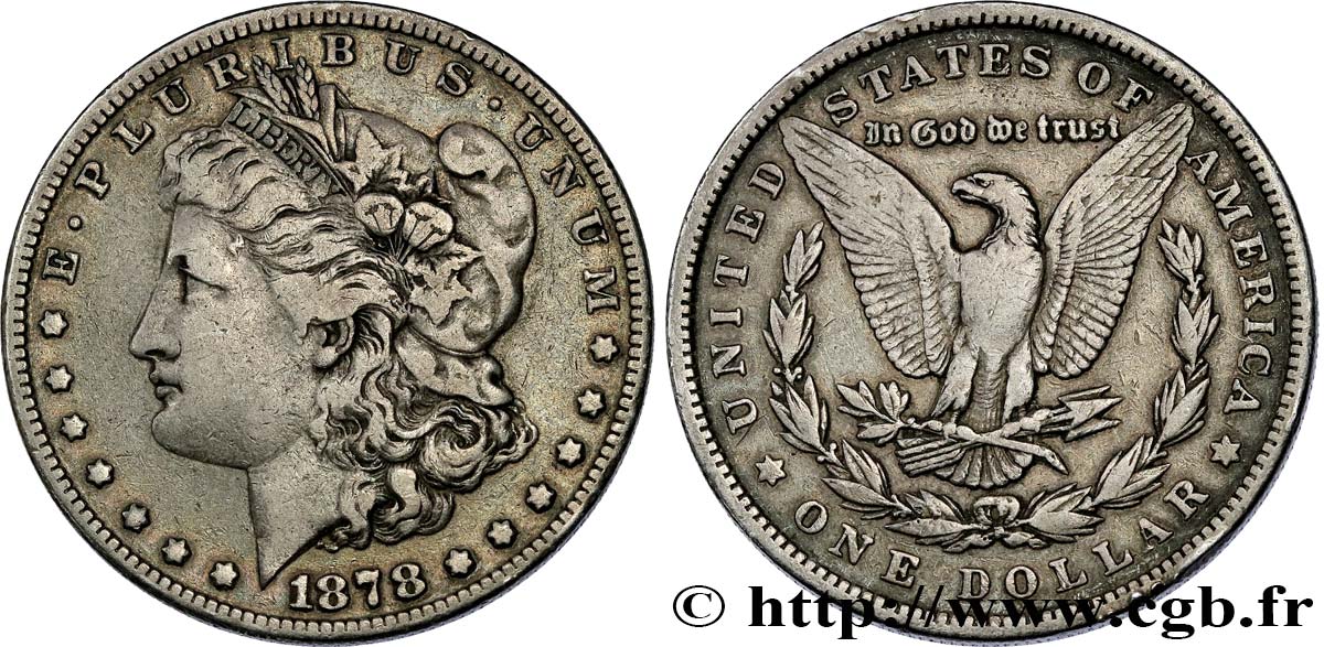 ÉTATS-UNIS D AMÉRIQUE 1 Dollar Morgan 1878 Philadelphie TB+ 