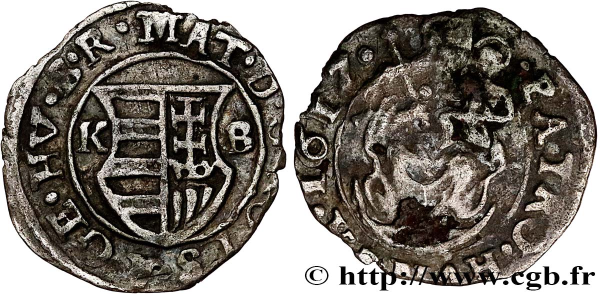 HUNGARY - KINGDOM OF HUNGARY - MATTHIAS II Denier 1617 Kremnitz XF/VF 