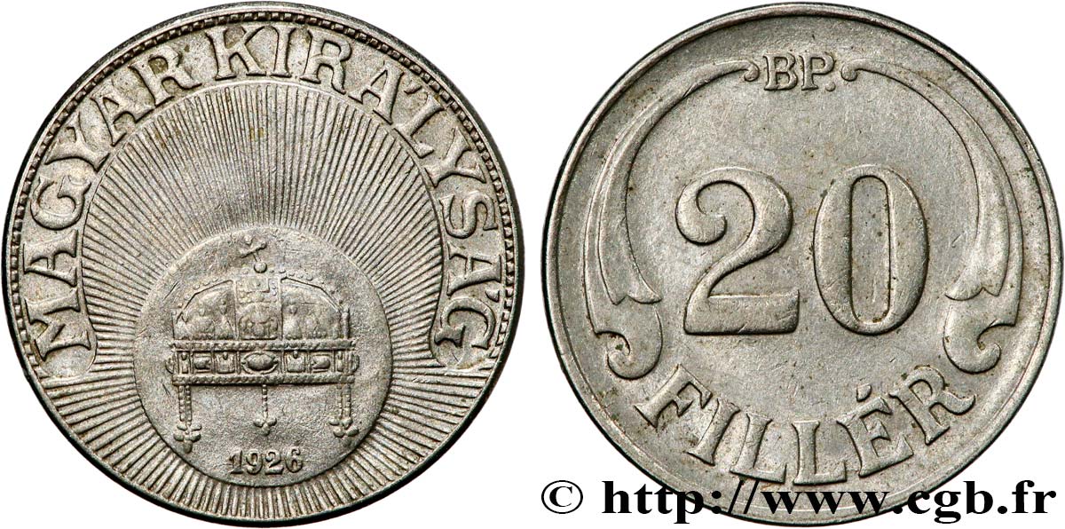UNGHERIA 20 Filler couronne 1908 Budapest q.SPL 