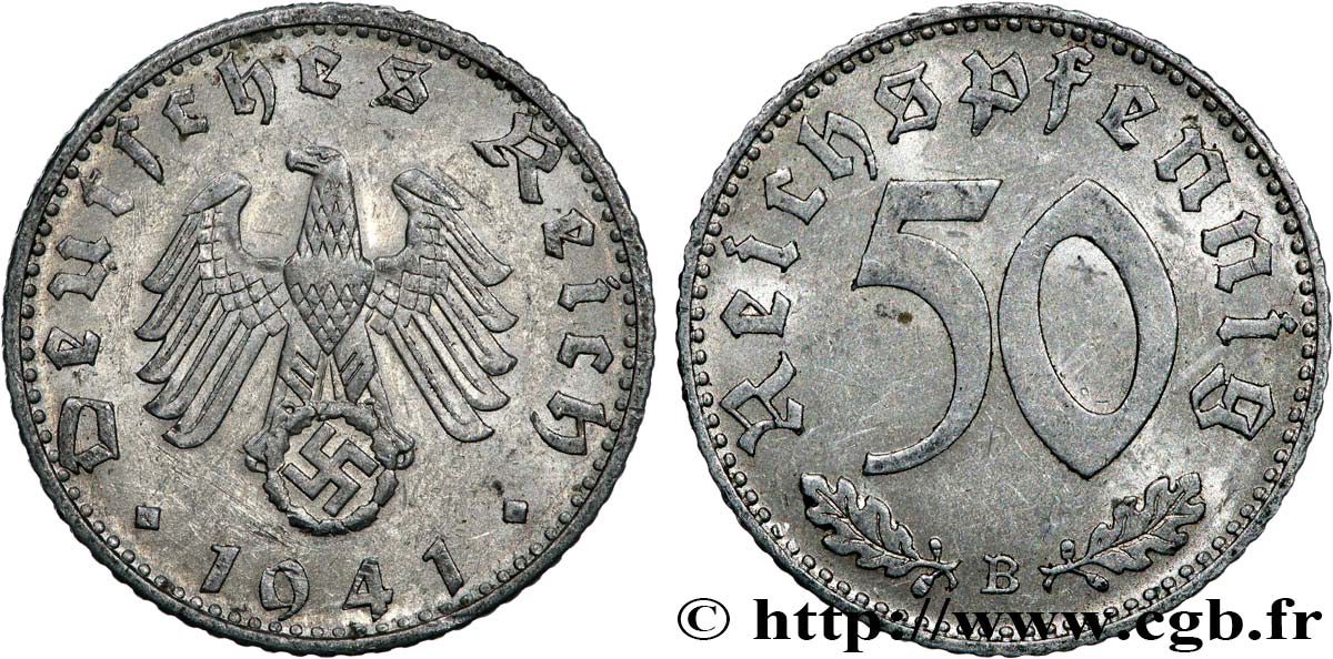 GERMANY 50 Reichspfennig  1941 Vienne XF 