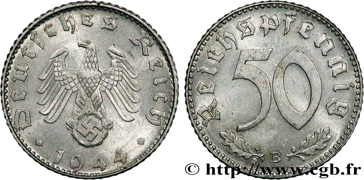 ALEMANIA 50 Reichspfennig 1944 Vienne - B MBC+ 