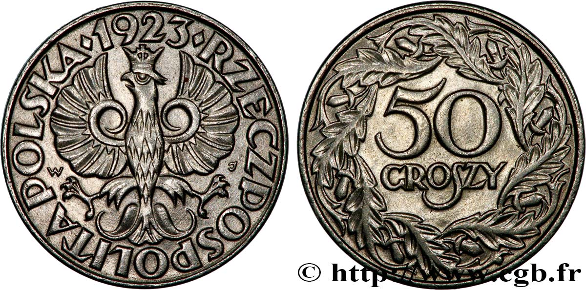 POLOGNE 50 Groszy 1923 Varsovie SUP 