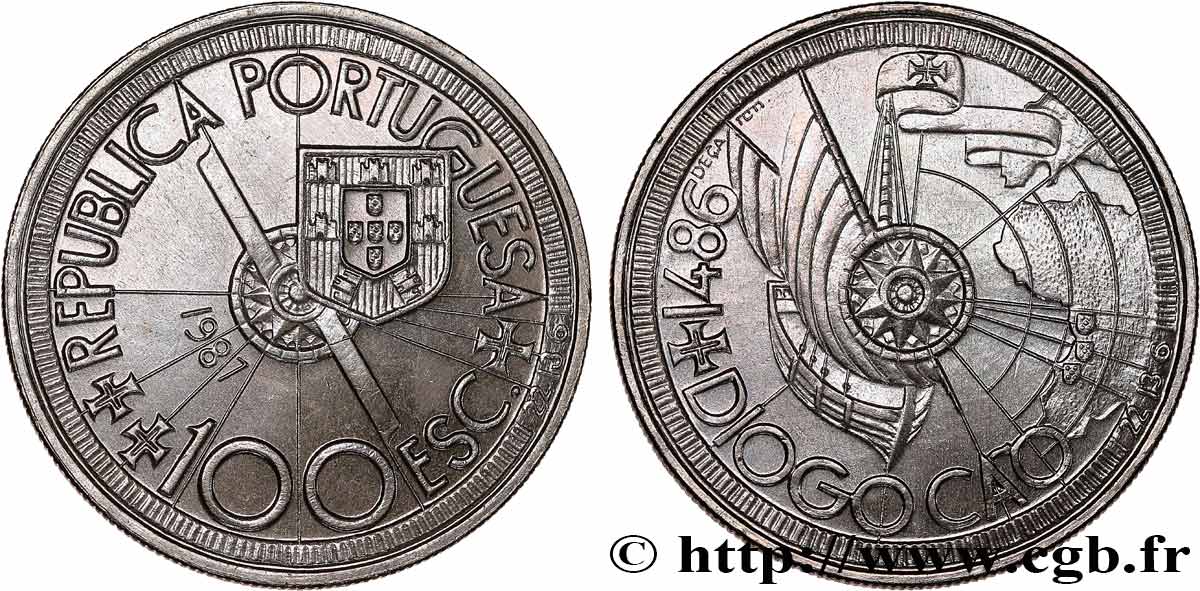 PORTOGALLO 100 Escudos Diogo Cao et l’exploration des côtes africaines en 1486 1987  MS 