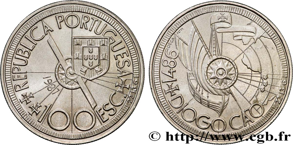 PORTUGAL 100 Escudos Diogo Cao et l’exploration des côtes africaines en 1486 1987  SPL 