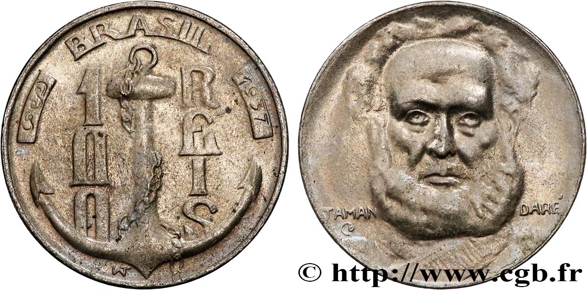 BRASILE 100 Reis Joaquim Marques Lisboa marquis de Tamandaré 1937  q.SPL 