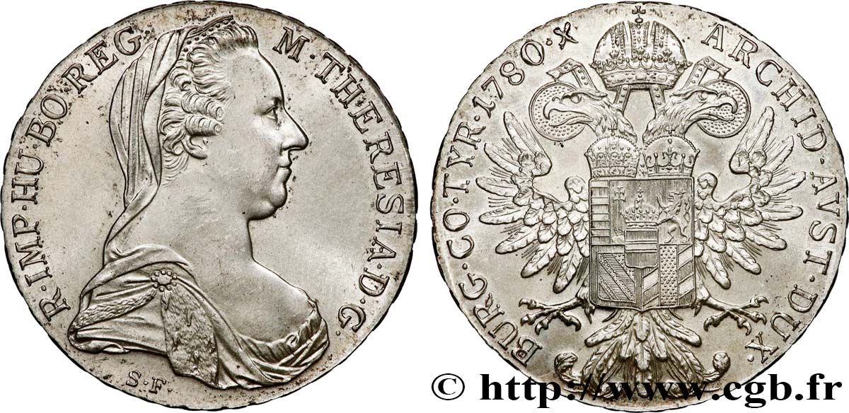 ÖSTERREICH 1 Thaler (REFRAPPE) Marie-Thérèse 1780 Vienne ST 