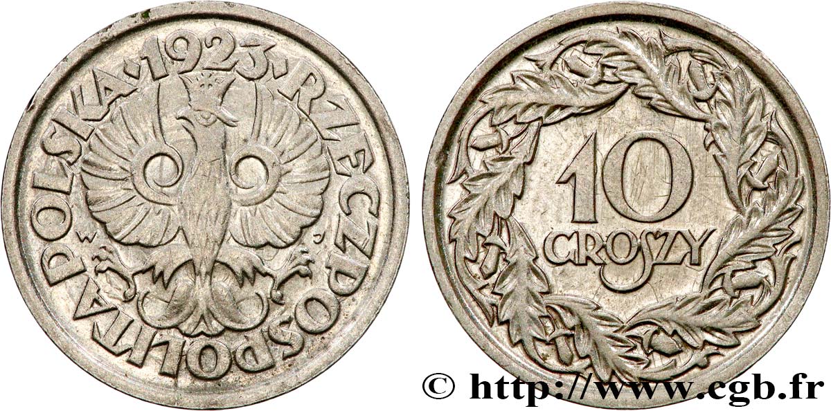 POLONIA 10 Groszy 1923  SPL 