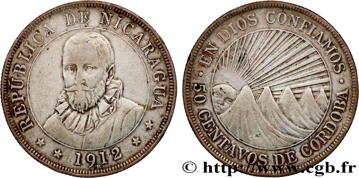 NIKARAGUA 50 Centavos  1912 Heaton SS 