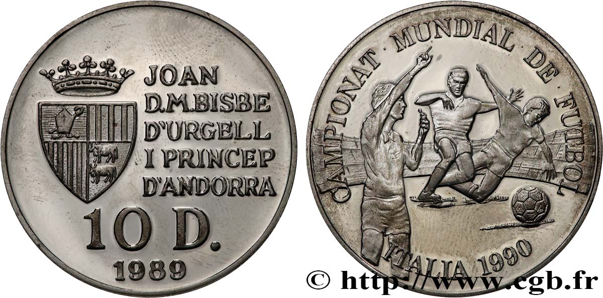 ANDORRA (PRINCIPALITY) 10 Diners Proof Coupe du Monde 1990 1989  MS 