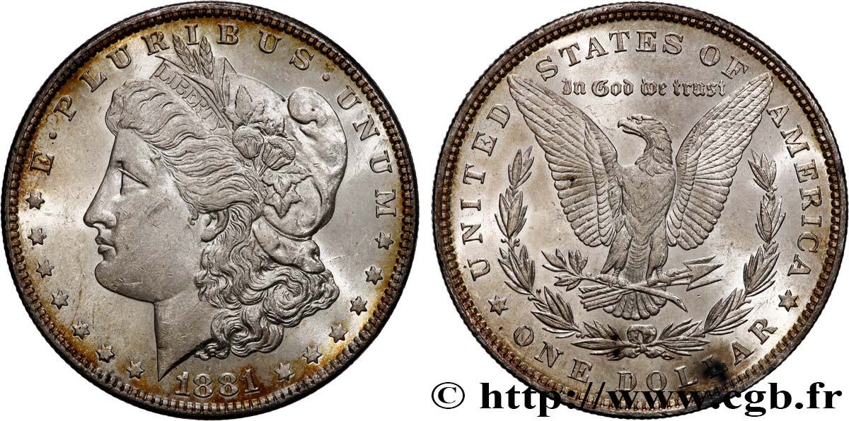 ÉTATS-UNIS D AMÉRIQUE 1 Dollar Morgan 1881 Philadelphie SUP+/SPL 