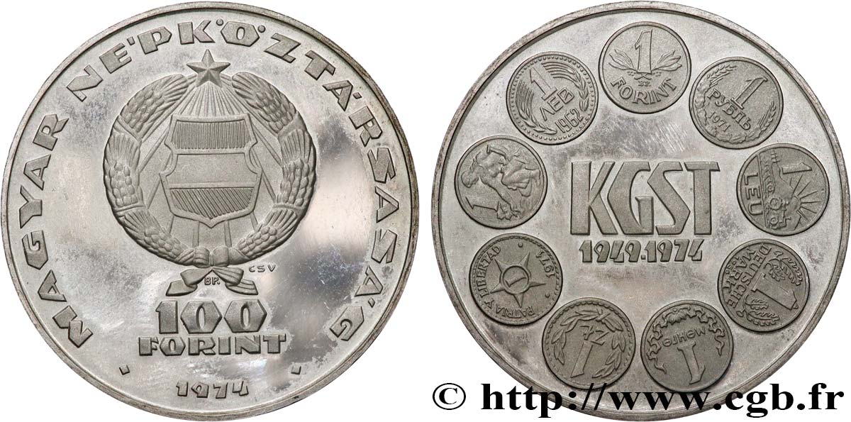 UNGHERIA 100 Forint Conseil d assistance économique mutuelle 1974 Budapest MS 