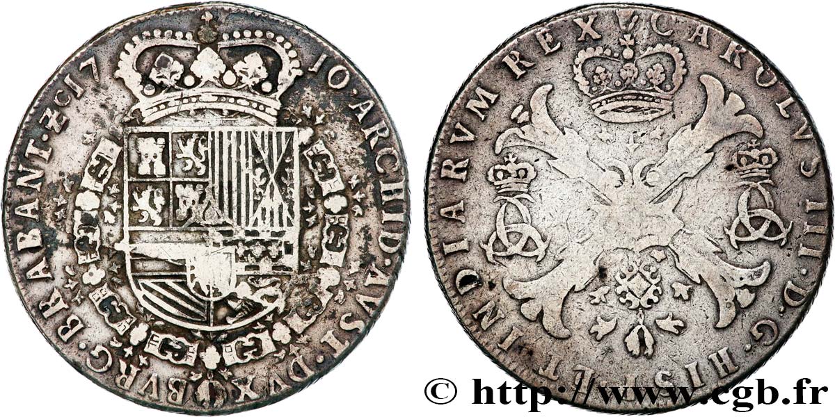 SPANISCHE NIEDERLAND - HERZOGTUM BRABANT - KARL III. ON HABSBURG Patagon 1710 Anvers S 