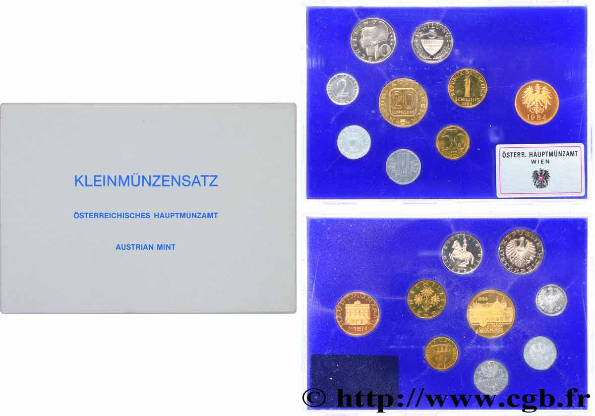 AUSTRIA Série Proof 8 Monnaies 1984 Vienne FDC 