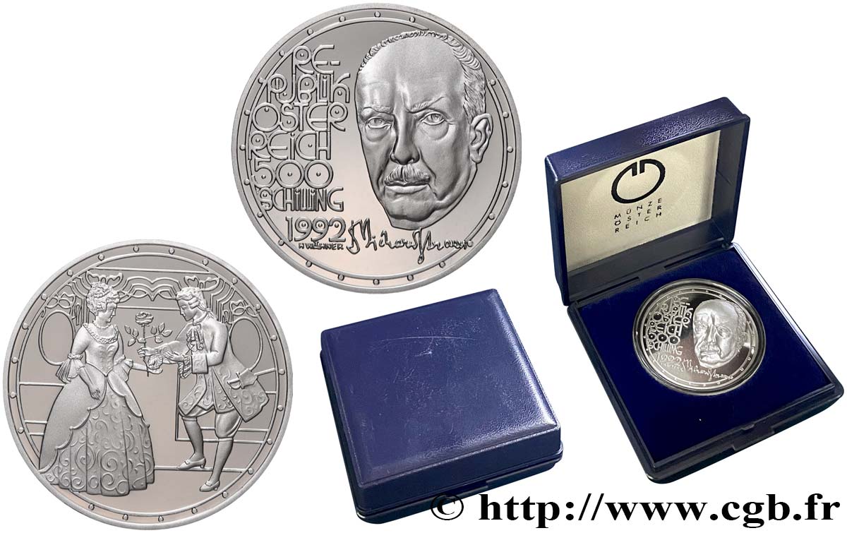 AUSTRIA 500 Schilling Richard STRAUSS Proof 1992  MS 