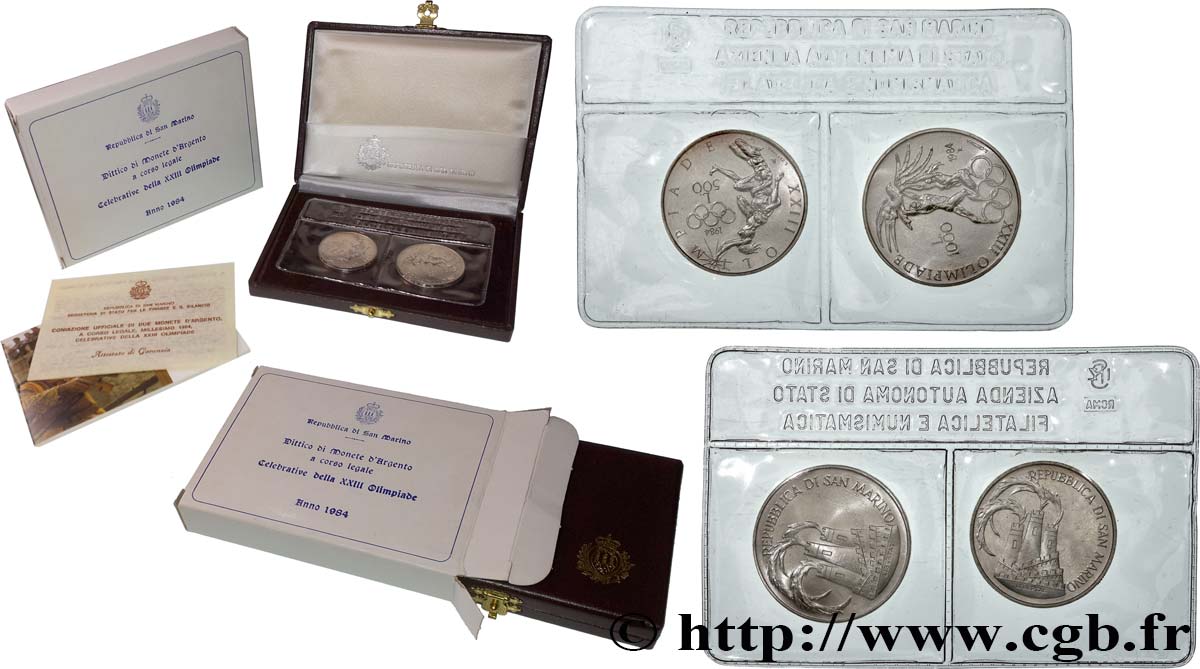 SAN MARINO Série FDC 2 Monnaies 1984 Rome MS 