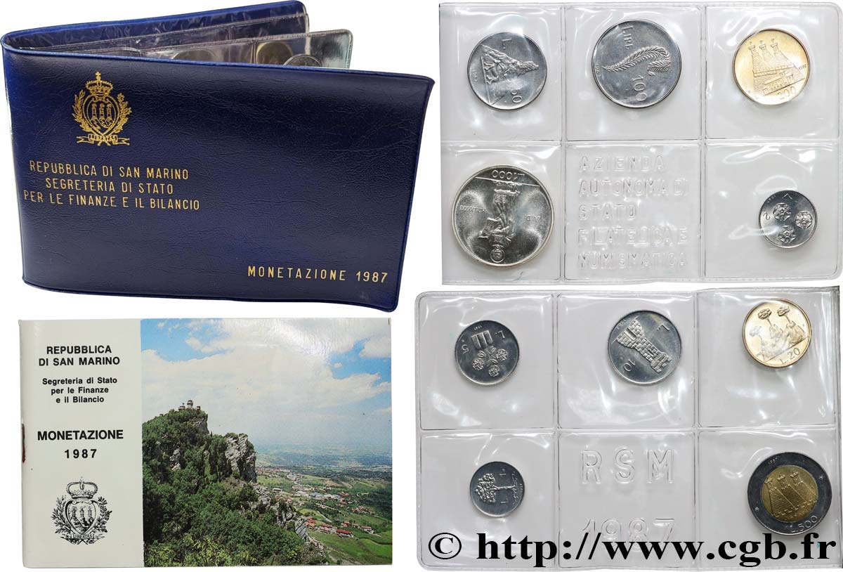 SAN MARINO Série FDC 10 Monnaies 1987 Rome MS 